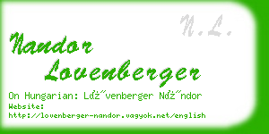 nandor lovenberger business card